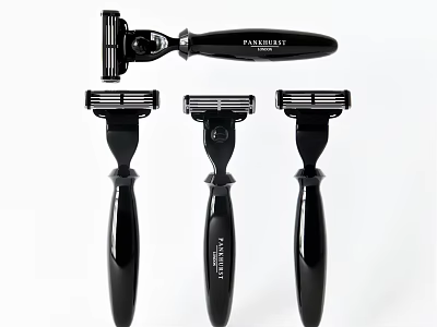 Bathroom Accessories Manual Razors With Vintage Design Sleek Black Handles And Smooth Shaving 3d model