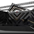 Modern KTV Stage Design With Green Lighting And Geometric Decorations