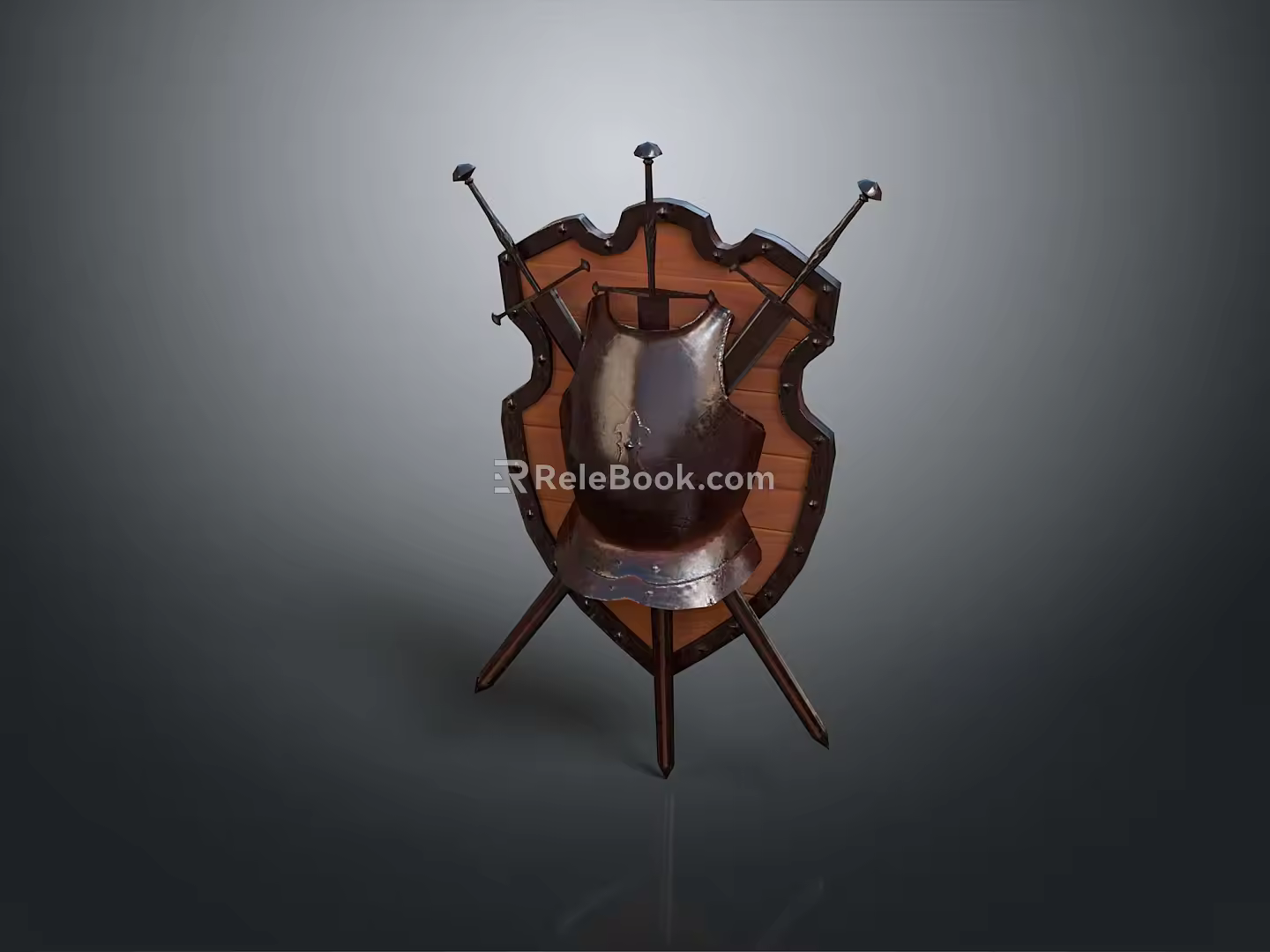Medieval Shield Ancient Shield Defensive Weapon Ancient Shield Iron Shield Protective Shield Wooden Shield 3d model