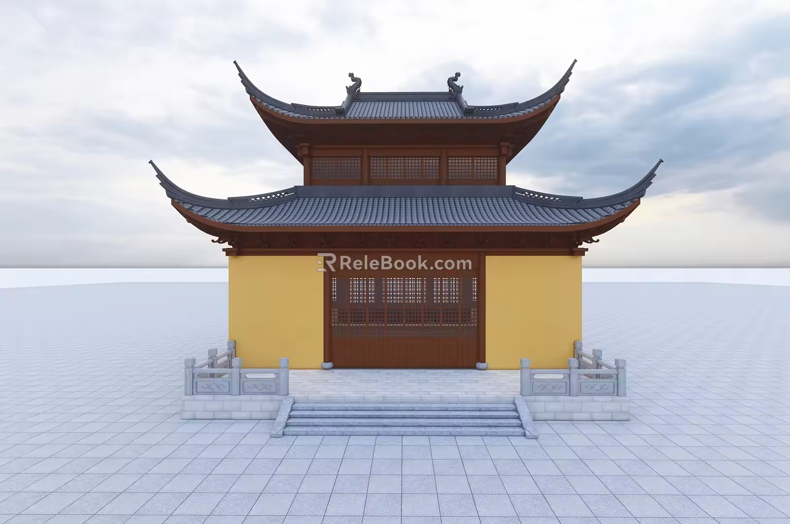 Chinese Temple Daxiong Hall 3d model