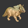 Vibrant Triceratops Dinosaur Toy Figure With Green Orange Hues and Detailed Texture