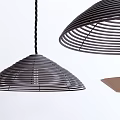 Modern Black Metal Striped Dome Shaped Hanging Pendant Lights Interior Design