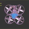 Professional Quadcopter Drone Equipment With Blue Body Transparent Frame And Four Propellers