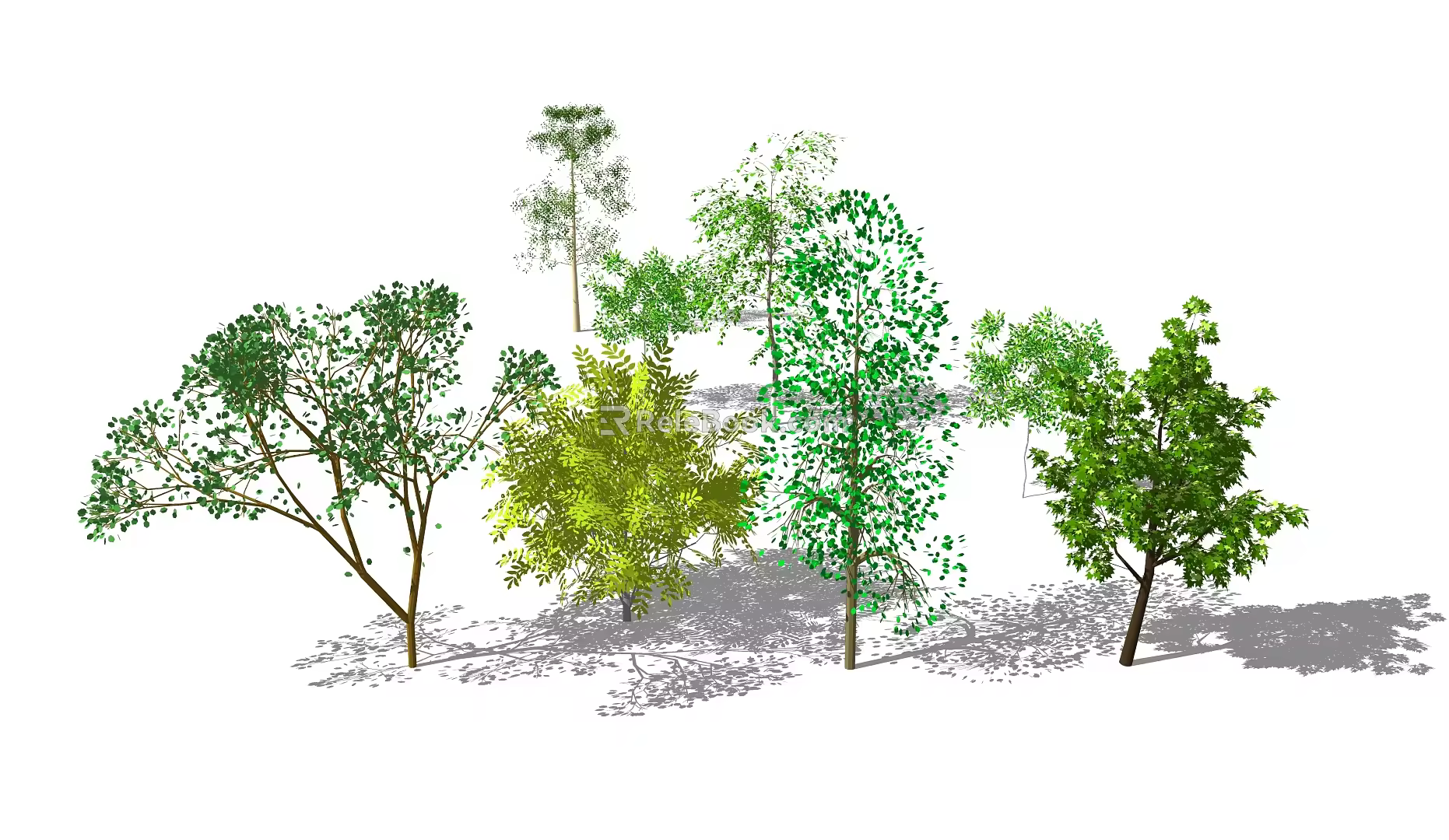 Modern Trees 3d model