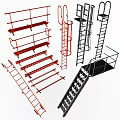 Wide Selection of Industrial Metal Safety Ladders and Outdoor Access Stair Platform Sets
