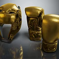 Premium High Quality Golden Boxing Sports Equipment Helmet And Gloves