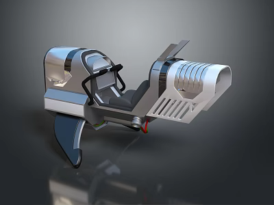 Futuristic Silver Motorcycle Featuring Sleek Body And Modern Design Elements 3d model