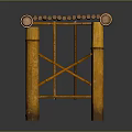 Natural Bamboo Stool With Handwoven Seat And Crossed Supportive Legs Design