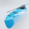 Lightweight Blue Recreational Kayak With Paddle Comfortable Seat And Storage