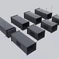 Multiple Black Rectangular Pipes Arranged Together With Small Openings And Structures 3d model