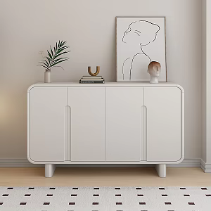 Cream Style Side Cabinet Decorative Cabinet Entrance Cabinet 3d model