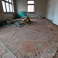 Abandoned Old Building Room With Broken Windows Debris And Dust During Demolition 3d model