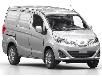Silver Compact Van With Sleek Exterior And Practical Commercial Design 3d model