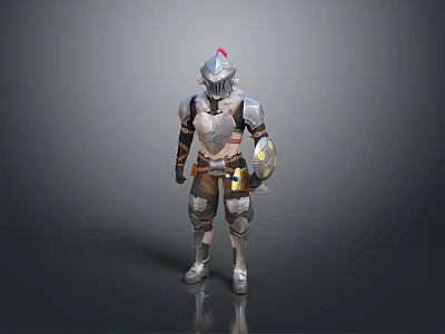 Medieval Fantasy Weapon For Armored Knight With Steel Armor And Battle Design 3d model