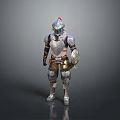 Medieval Fantasy Weapon For Armored Knight With Steel Armor And Battle Design