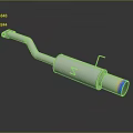 Car Exhaust System With Stainless Steel Pipe And Blue Metallic Tip Design