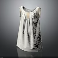 White Sleeveless Dress With Pearl Trim Round Neck And Loose Fit Design