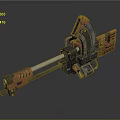 Advanced Futuristic Weapon With Mechanical Structure Long Barrel And Orange Black Components
