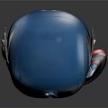 Cute Chibi Captain America Character In Blue Uniform With Red White Blue Star Shield