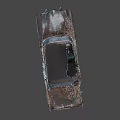 Rusted Vintage Car Exterior With Peeling Paint And Corroded Metal Body