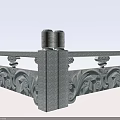 Ornate Gray Stone Balustrade With Carved Floral Patterns And Decorative Pillars Railings