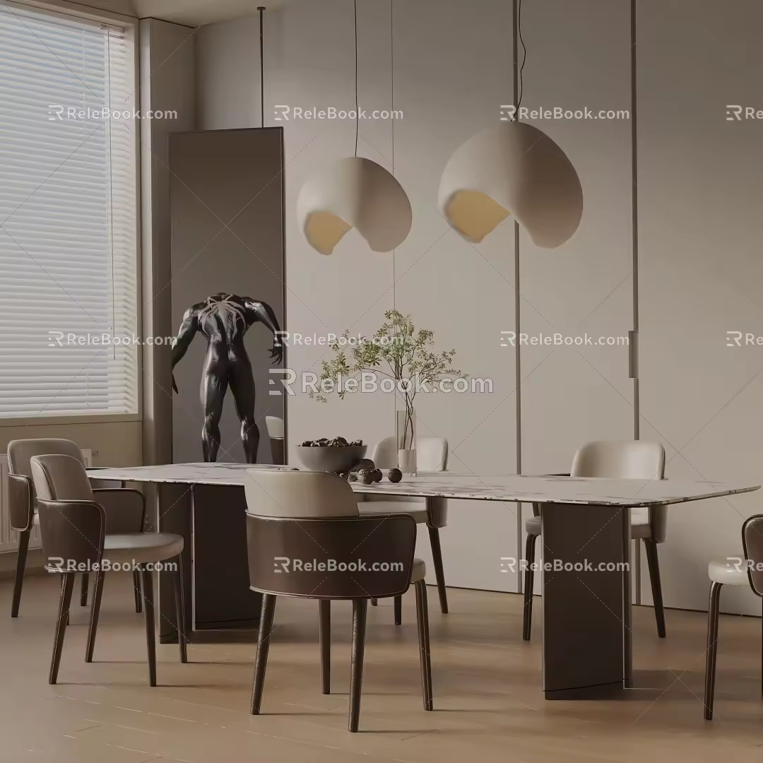 Modern table combination 3d model