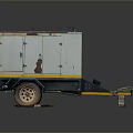 Portable Industrial Equipment With Enclosed Cabinet On Trailer Mounted Frame And Wheels