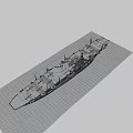 Military Aircraft Carrier Sailing On Blue Ocean With Smoking Stack And Flight Deck Runway