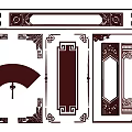 Traditional Chinese Carved Patterns With Decorative Frames Fan And Door Panels 3d model