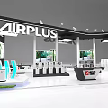 AIRPLUS Trade Show Booth Design With Modern Structure And Illuminated Product Displays
