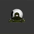 Futuristic Sci Fi Helmet With Green White Design Transparent Visor And Mechanical Details