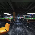 Billiard Room Interior Design With Multiple Tables Modern Lighting And Spacious Layout