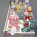 Colorful Indoor Playground Commercial Equipment With Ball Pit Carousel Slide Piano Steps For Kids Entertainment