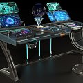 sci-fi console panel console command room sci-fi computer 3d model