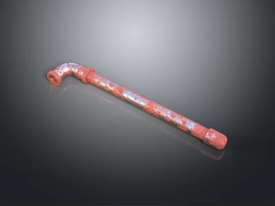 Industrial Style Red Blue Speckled Curved Pipe Light Fixture Combination With Unique Design 3d model
