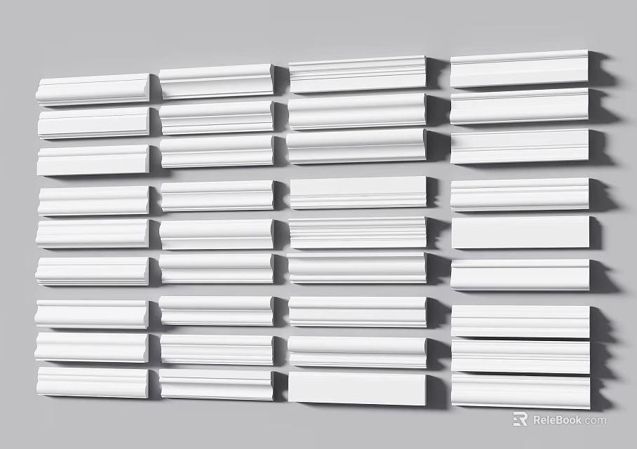 Various Decorative Lines Collection for Interior Wall Decoration Projects 3d model 