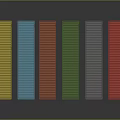 Colorful Shipping Containers Arranged In A Row On Dark Background