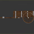 Vintage Wooden Cart Design With Open Bed And Metal Spoked Wheels