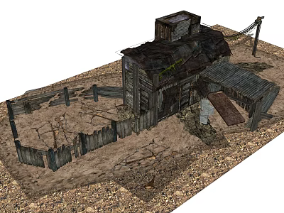 industrial LOFT house theme park old house dilapidated building old house 3d model