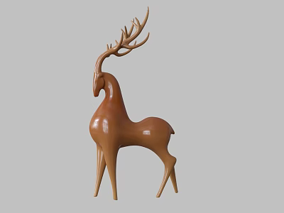 Modern abstract deer all-ceramic ornaments 3d model