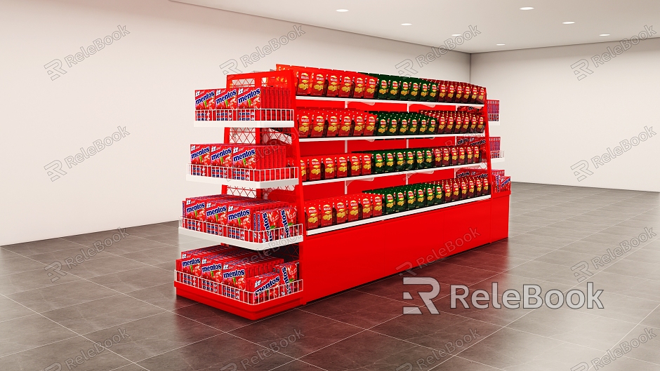 Supermarket Shelf Convenience Store Scattered Rack Scattered Rack Snack Shelf Snack Shop Scattered Dried Fruit Nut Potato Chips model