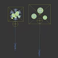 Multiple Hanging Spherical Glass Pendants Featuring Snowflake And Little House Decorative Designs