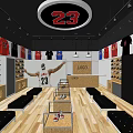 Sports Apparel Store Interior With 23 Logo Jerseys And Sneakers