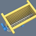 Industrial Equipment With Yellow Body Blue Motor And Control Panel Digital Display Buttons