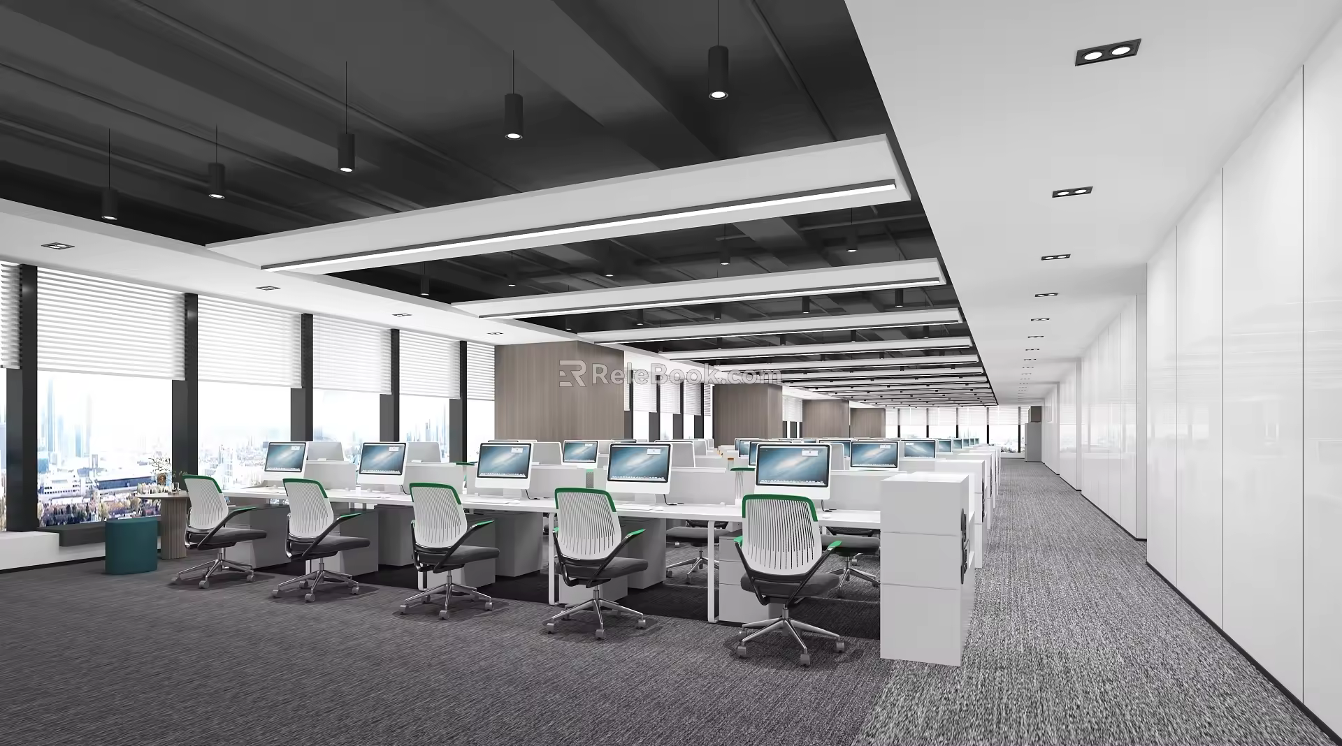 Modern public office area Open office area 3d model