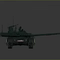 Military Green Armored Tank With Cannon Tracks And Antenna Design