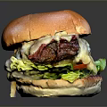 Juicy Beef Burger With Golden Bun Melted Cheese Fresh Lettuce And Tender Patty