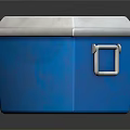 Blue Cooler Box With White Lid And Handle For Portable Storage And Cooling
