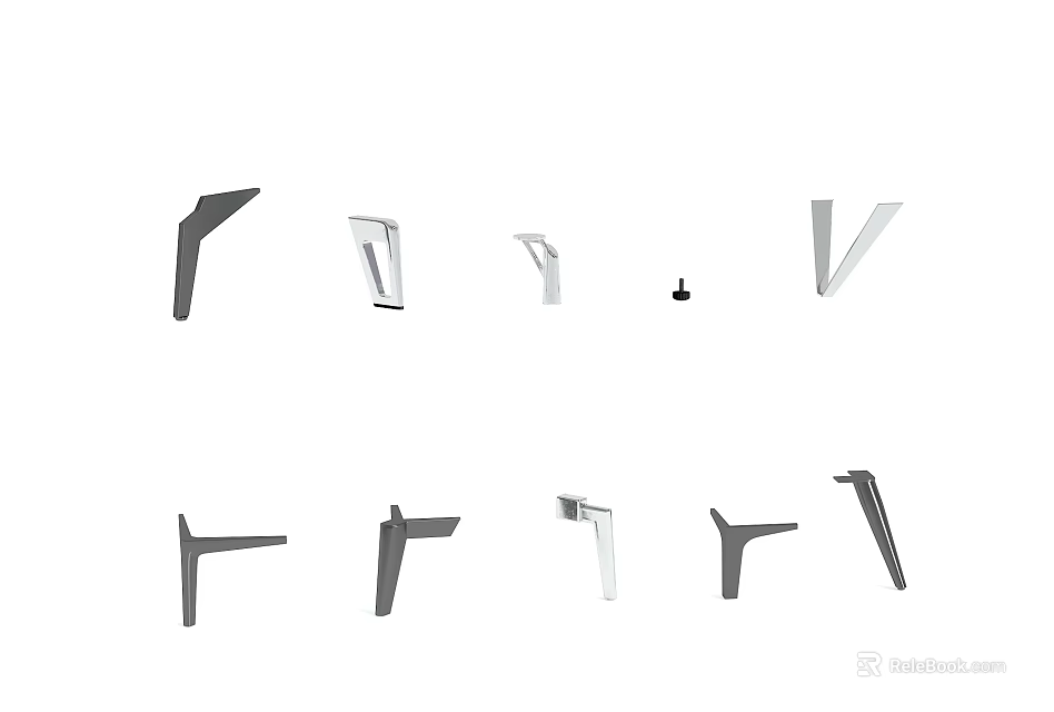 Different Metal Brackets With Various Shapes And Designs For Support Structures 3d model 