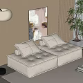 Double sofa 3d model
